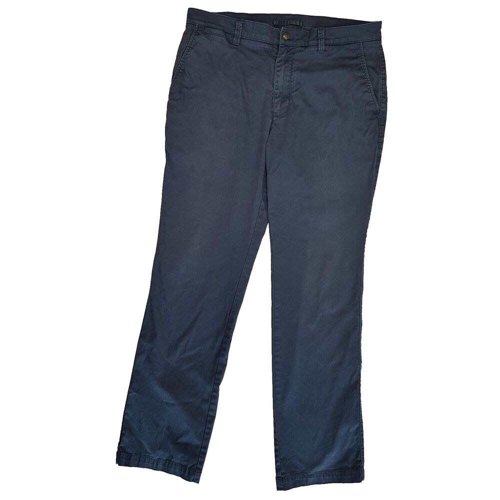 Duck Head Gold School Pants Men’s 34x32 Chino Flat Front Straight Stretch Navy